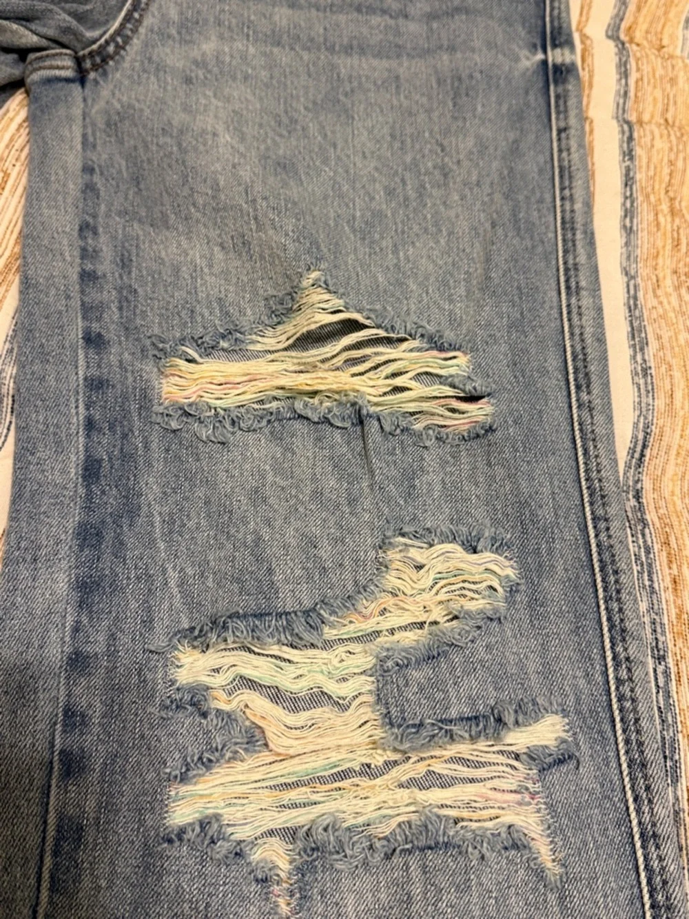 Judy Blue Light Blue 90s Straight Distressed Jeans - Picture 5 of 6